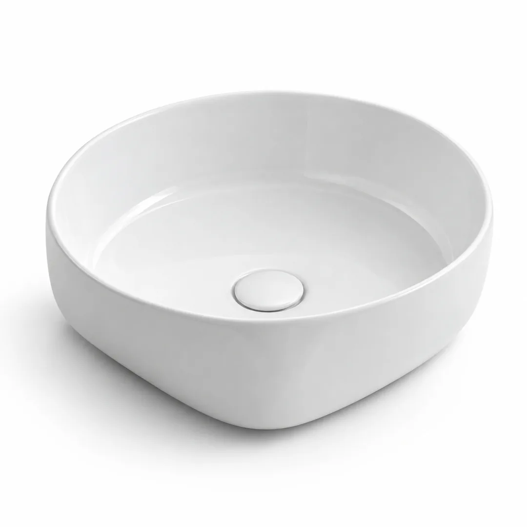 Lavabo da appoggio in Ceramica – Arbi Panier 42 – Bianco lucido