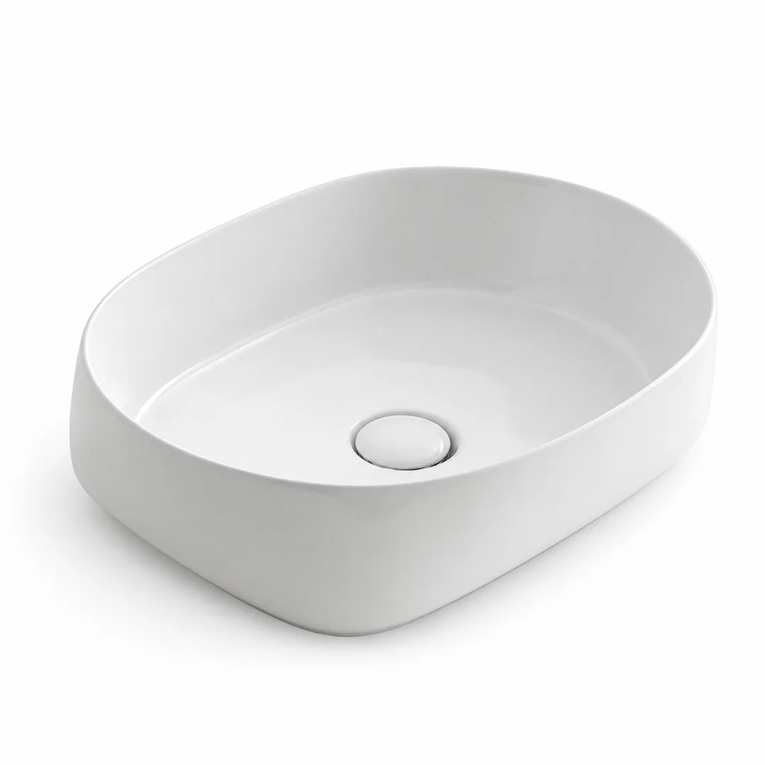 Lavabo da appoggio in Ceramica – Arbi Panier 56 – Bianco lucido