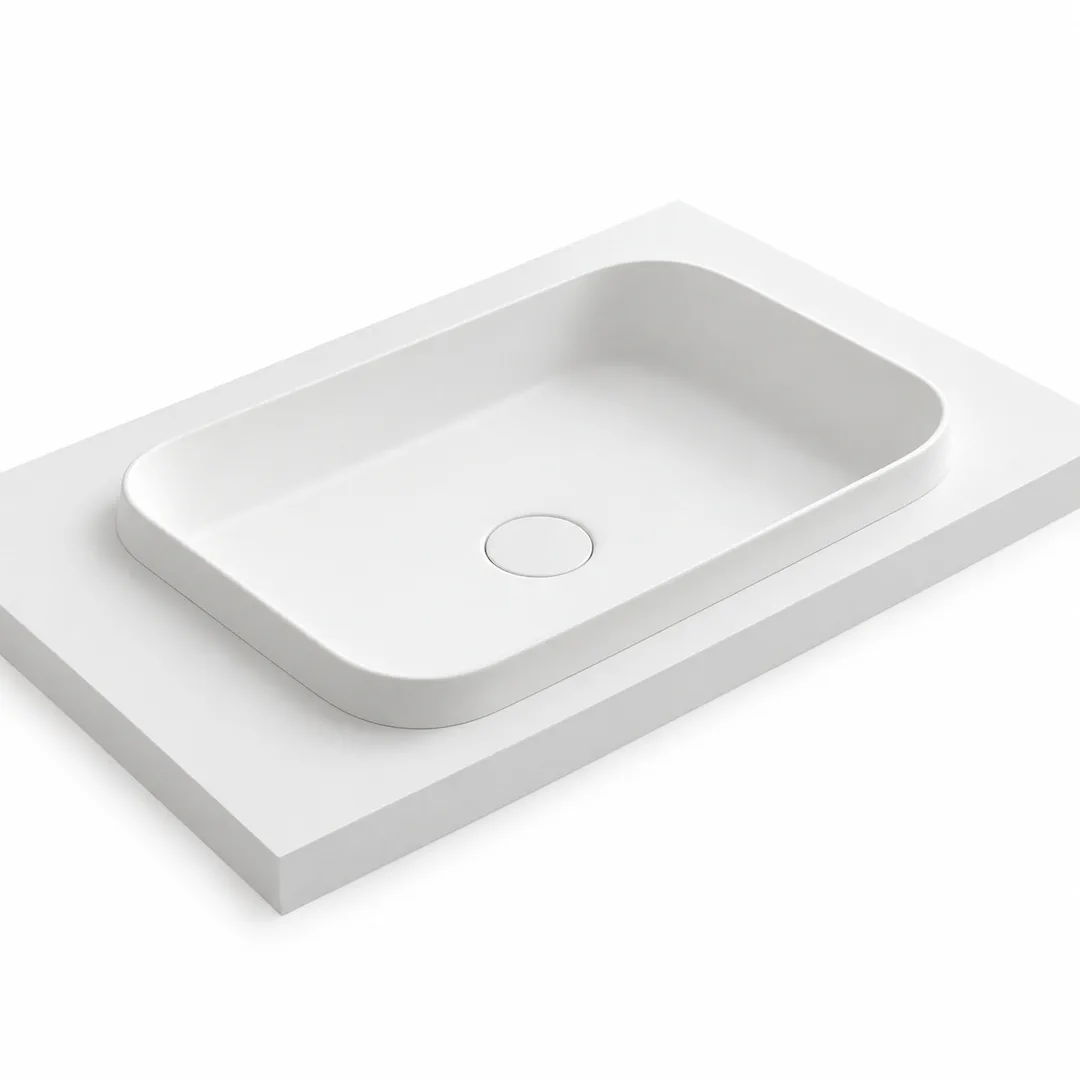 Lavabo da incasso soprapiano in Tekno – Arbi Belt Inc – Mineralmarmo Bianco