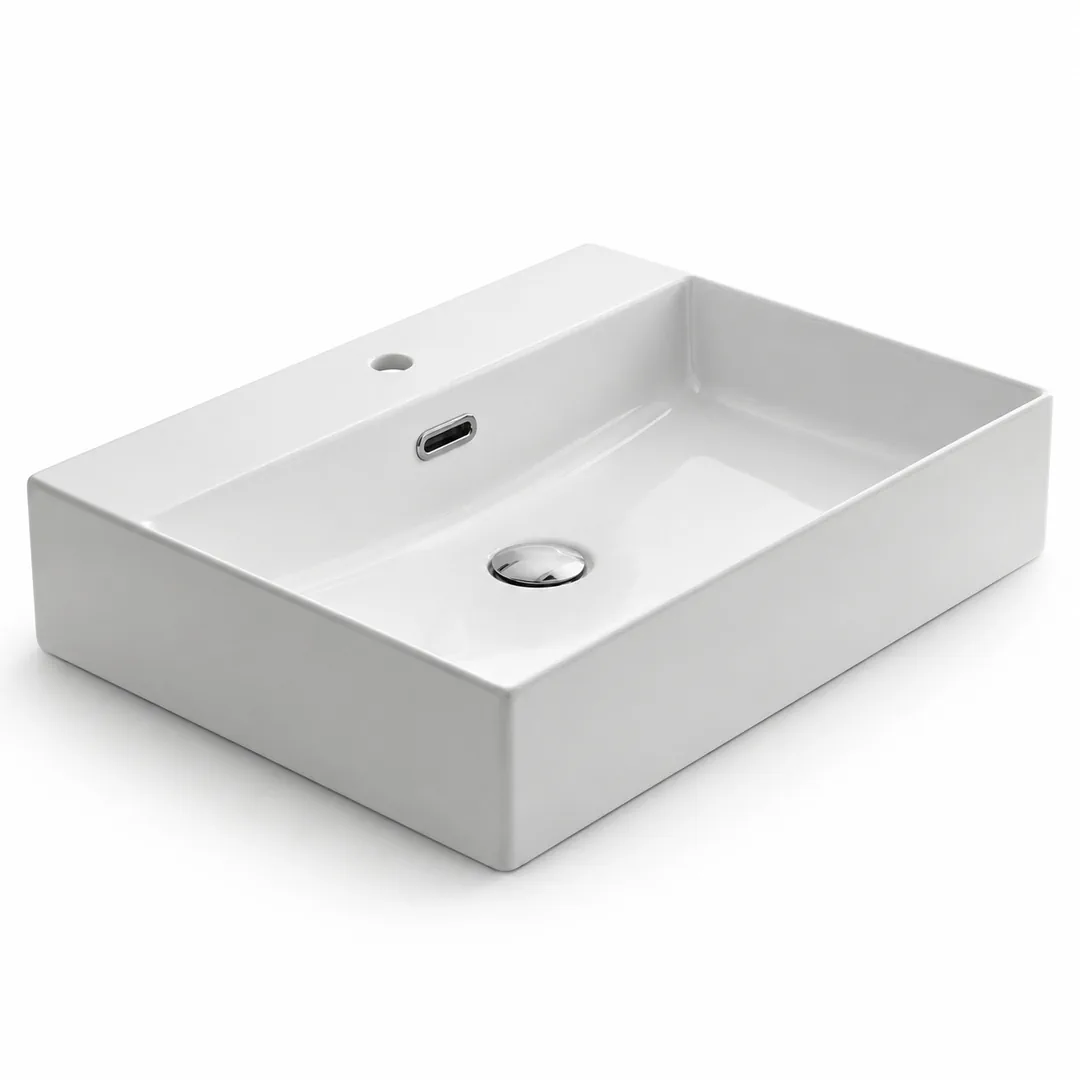Lavabo da appoggio in Ceramica – Arbi Delta 60 – Bianco