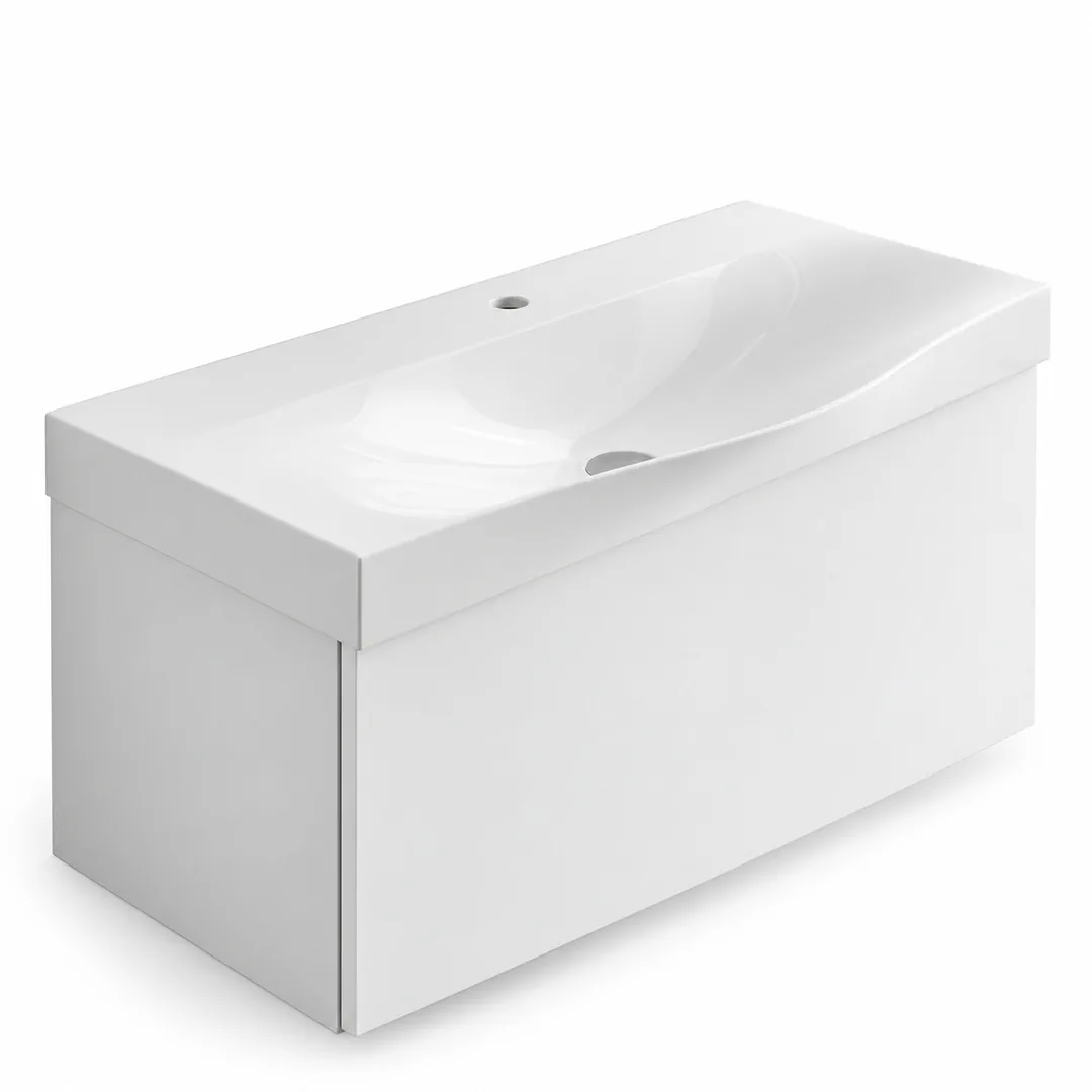 Lavabo consolle in Mineralguss – Arbi Today 86 – Mineralmarmo Bianco