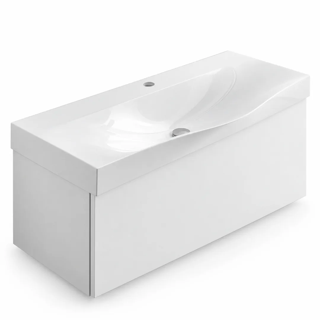Lavabo consolle in Mineralguss – Arbi Today 96 – Mineralmarmo Bianco