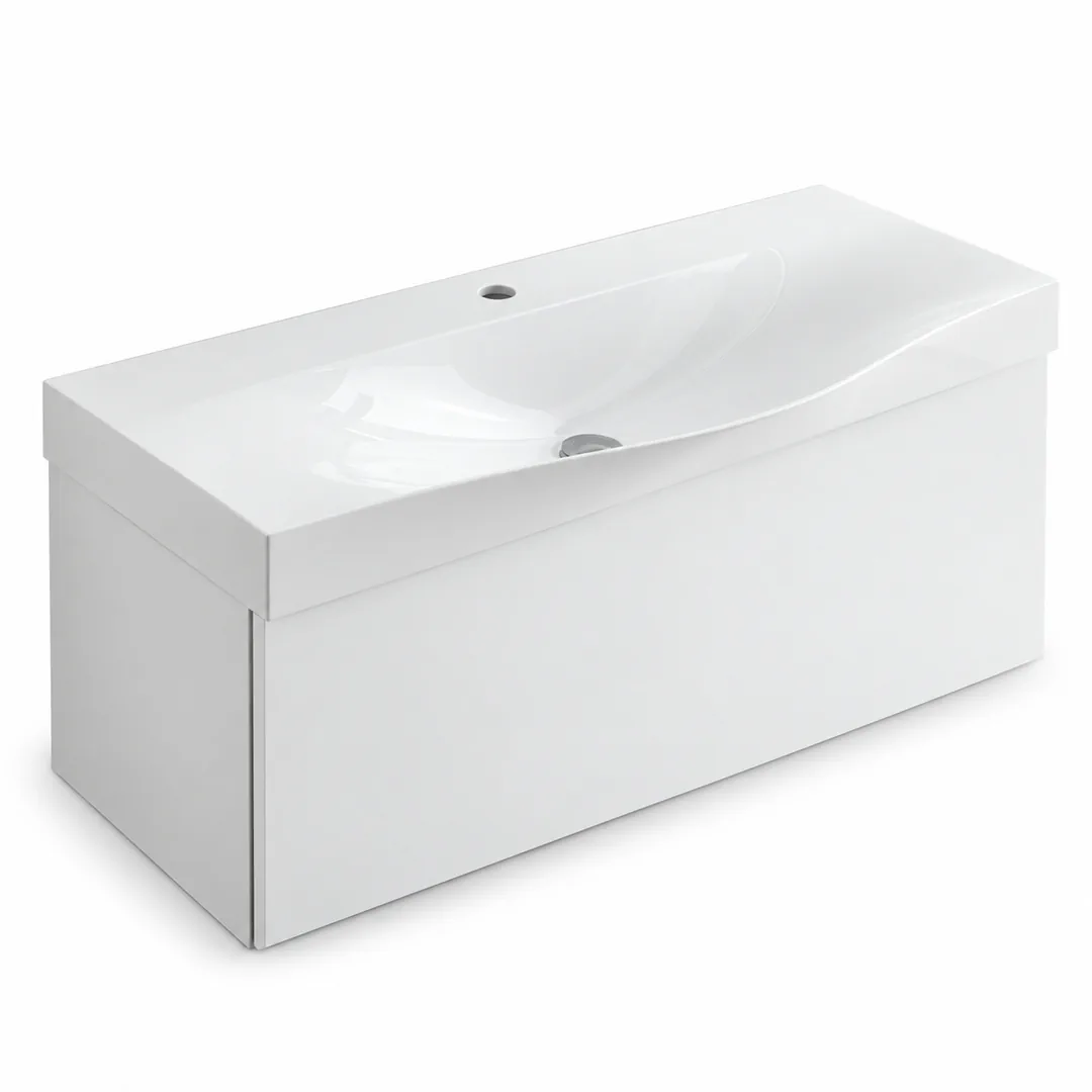 Lavabo consolle in Mineralguss – Arbi Today 106 – Mineralmarmo Bianco