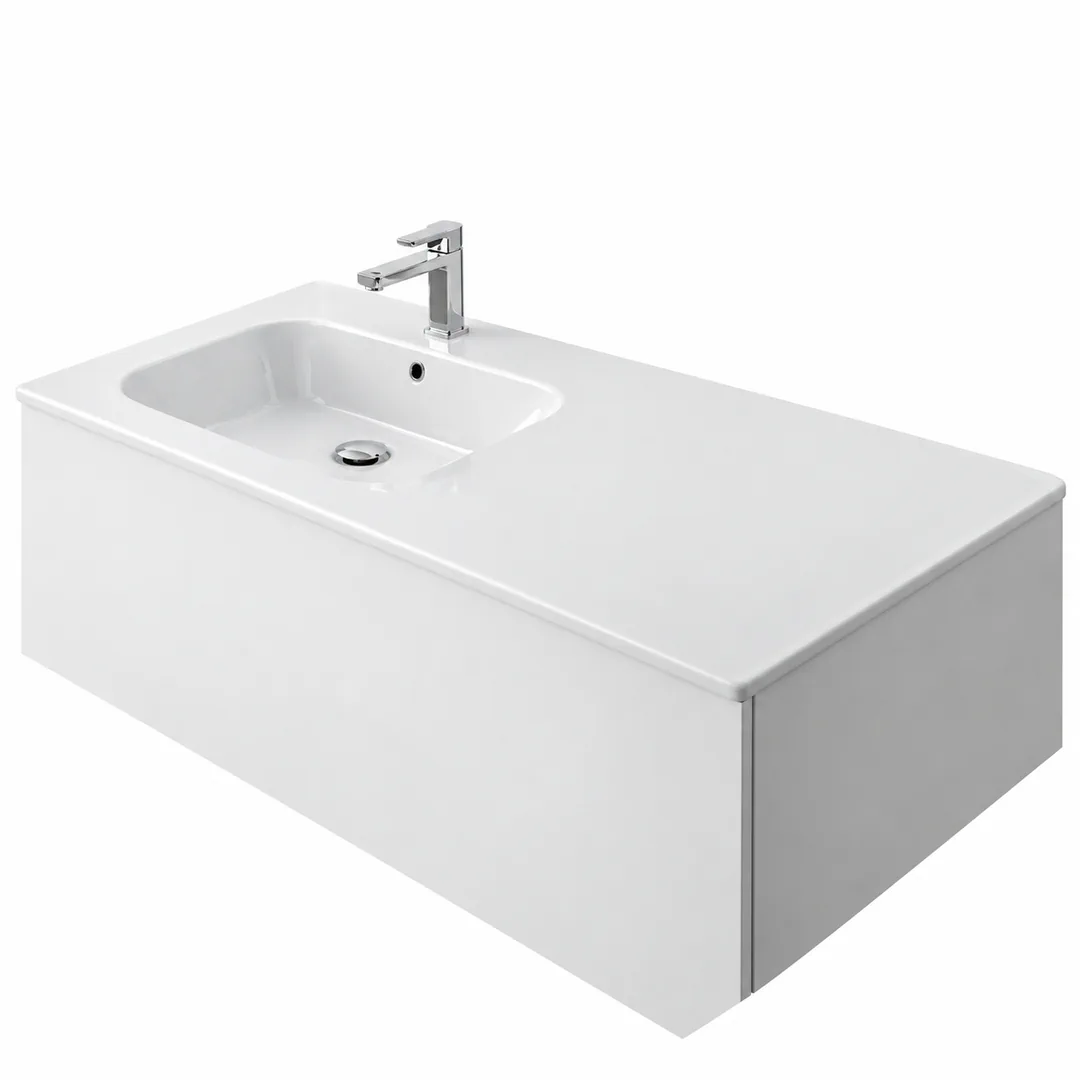 Lavabo consolle in Ceramica – Arbi Qubo 121 DX/SX – Bianco