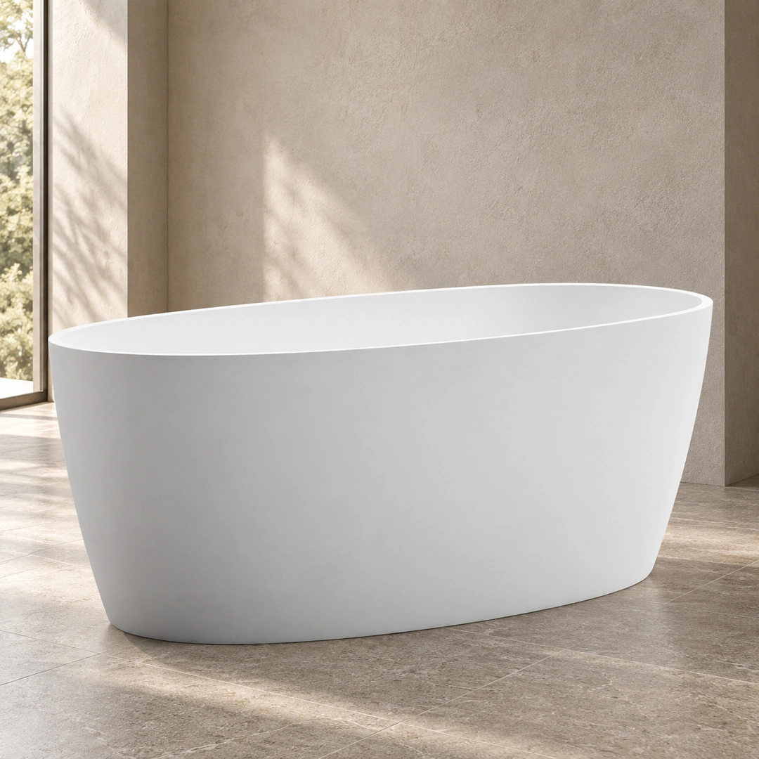 Vasca freestanding Arbi Clio 160 × 70 cm in Tekno bianco opaco