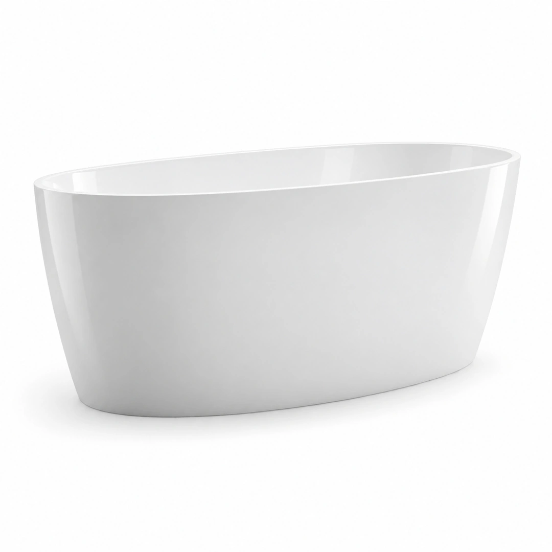 Vasca freestanding Arbi Clio 160 × 70 cm in Mineralguss bianco lucido