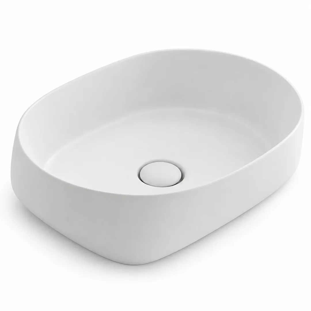 Lavabo da appoggio in Ceramica – Arbi Panier 56 – Bianco opaco
