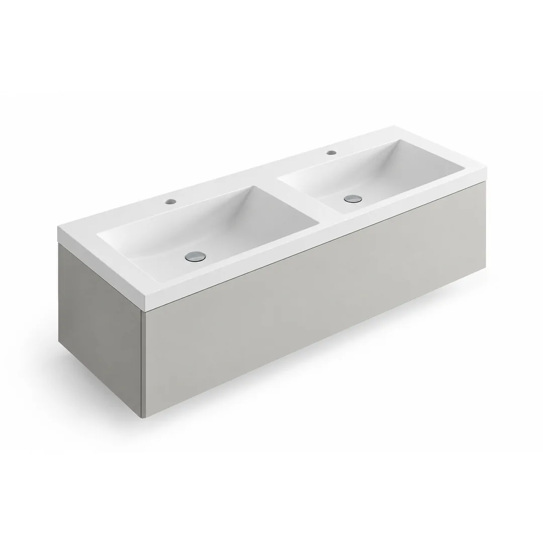 Lavabo consolle in Mineralguss – Arbi Olly 141 – Bianco – Con foro rubinetto