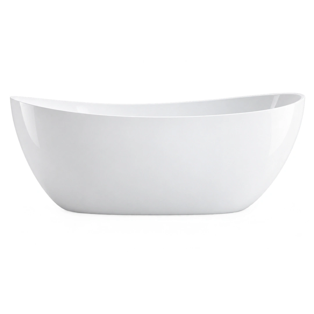 Vasca freestanding Arbi Elsa 158 × 77 cm in Mineralguss bianco lucido