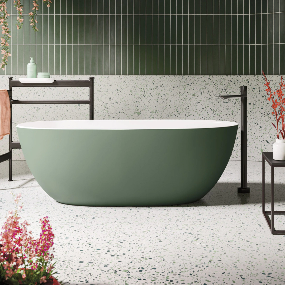 Vasca freestanding Arbi Wanda 160 × 70 cm in Tekno colore esterno opaco, interno bianco