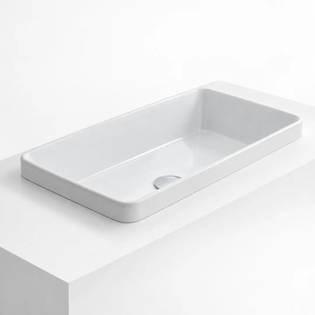 Lavabo da incasso soprapiano in Ceramica – Arbi Dandy – Bianco