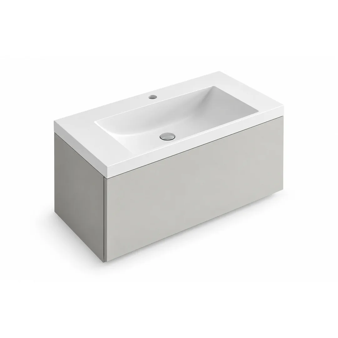 Lavabo consolle in Mineralguss / Tekno – Arbi Olly 86 – Bianco – Con foro rubinetto