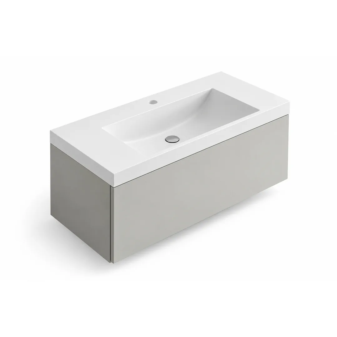 Lavabo consolle in Mineralguss / Tekno – Arbi Olly 96 – Bianco – Con foro rubinetto