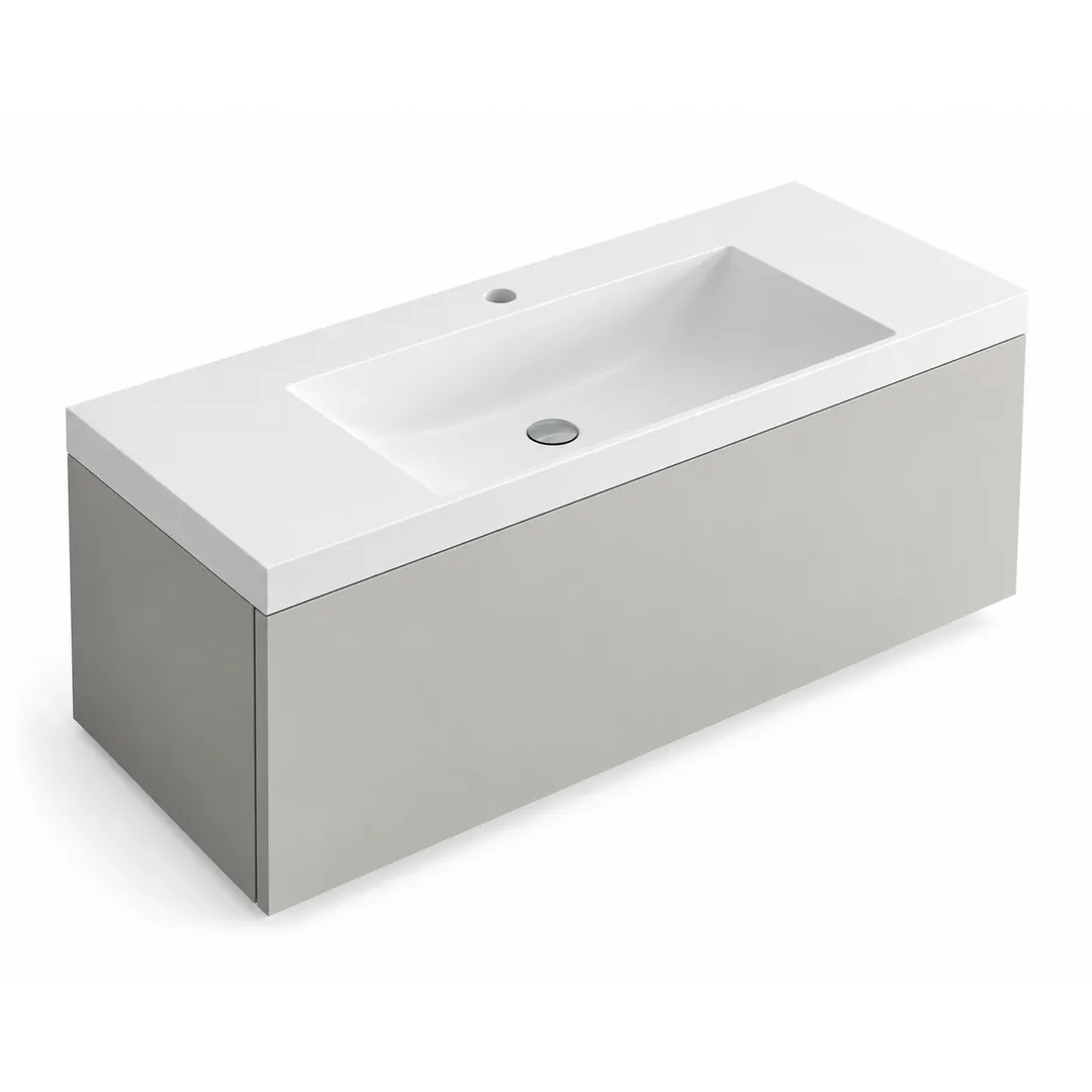 Lavabo consolle in Mineralguss / Tekno – Arbi Olly 106 – Mineralmarmo Bianco – Con foro rubinetto