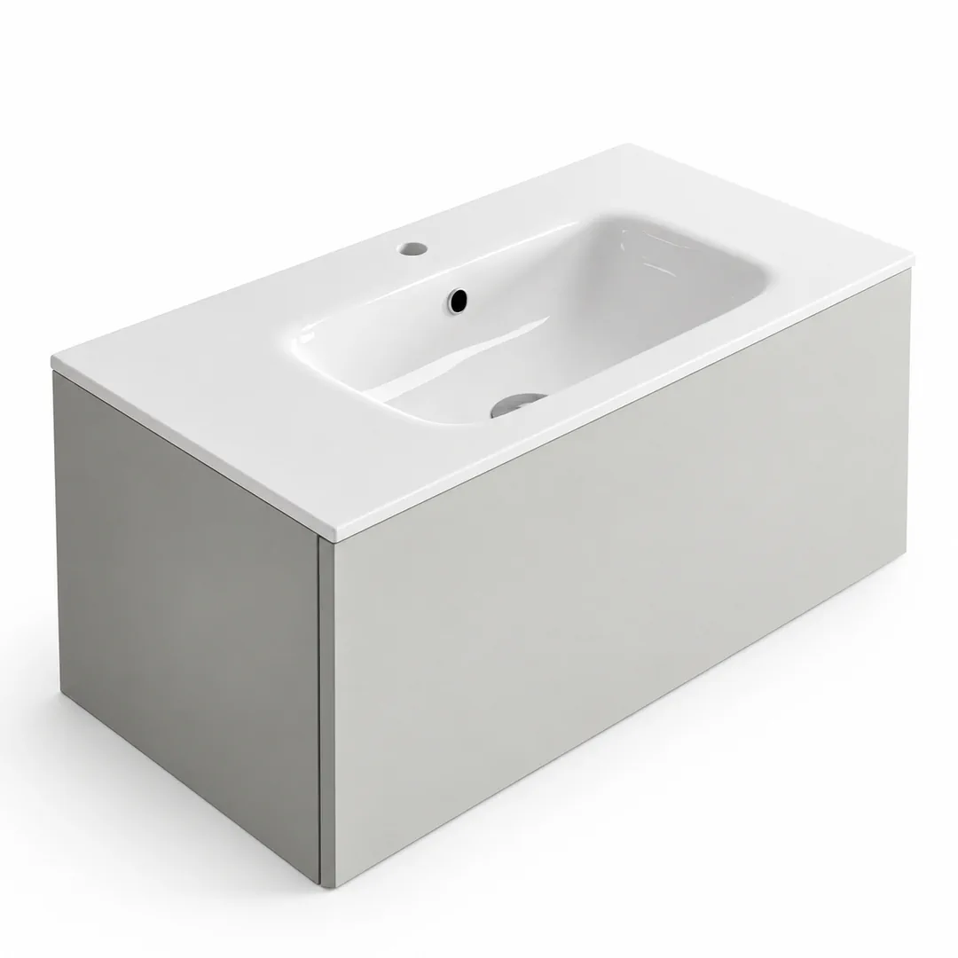Lavabo consolle in Mineralguss – Arbi Thin 86 – Mineralmarmo Bianco