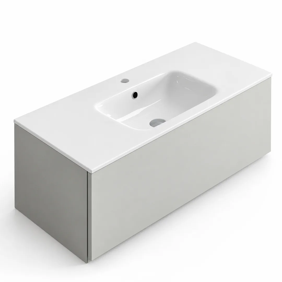 Lavabo consolle in Mineralguss – Arbi Thin 106 – Mineralmarmo Bianco