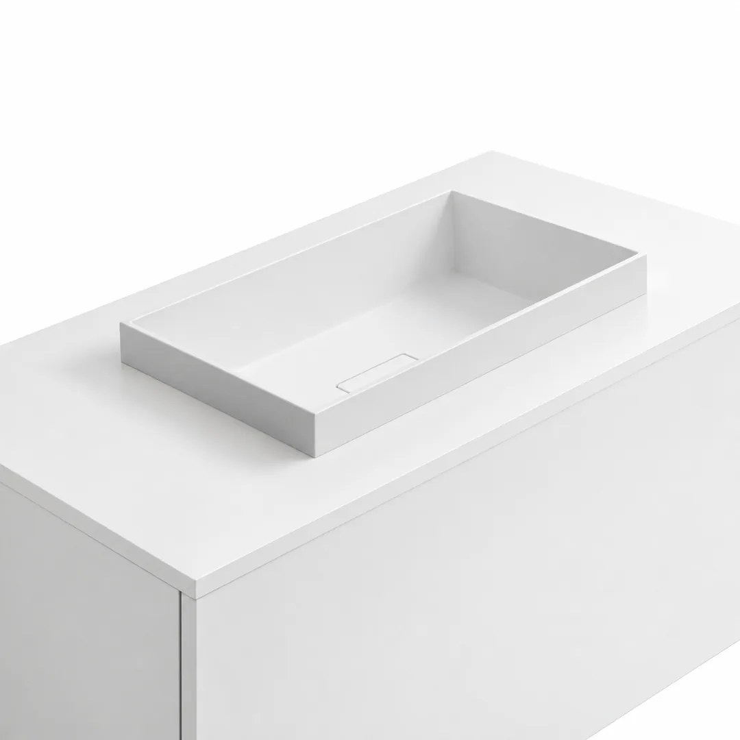 Lavabo da incasso soprapiano in Tekno – Arbi Lisa – Mineralmarmo Bianco