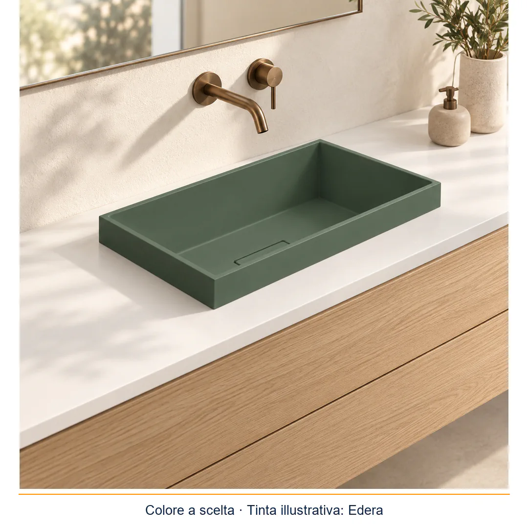 Lavabo da incasso soprapiano in Tekno – Arbi Lisa – Tekno colore opaco da scegliere in mazzetta Arbi - Ambientata