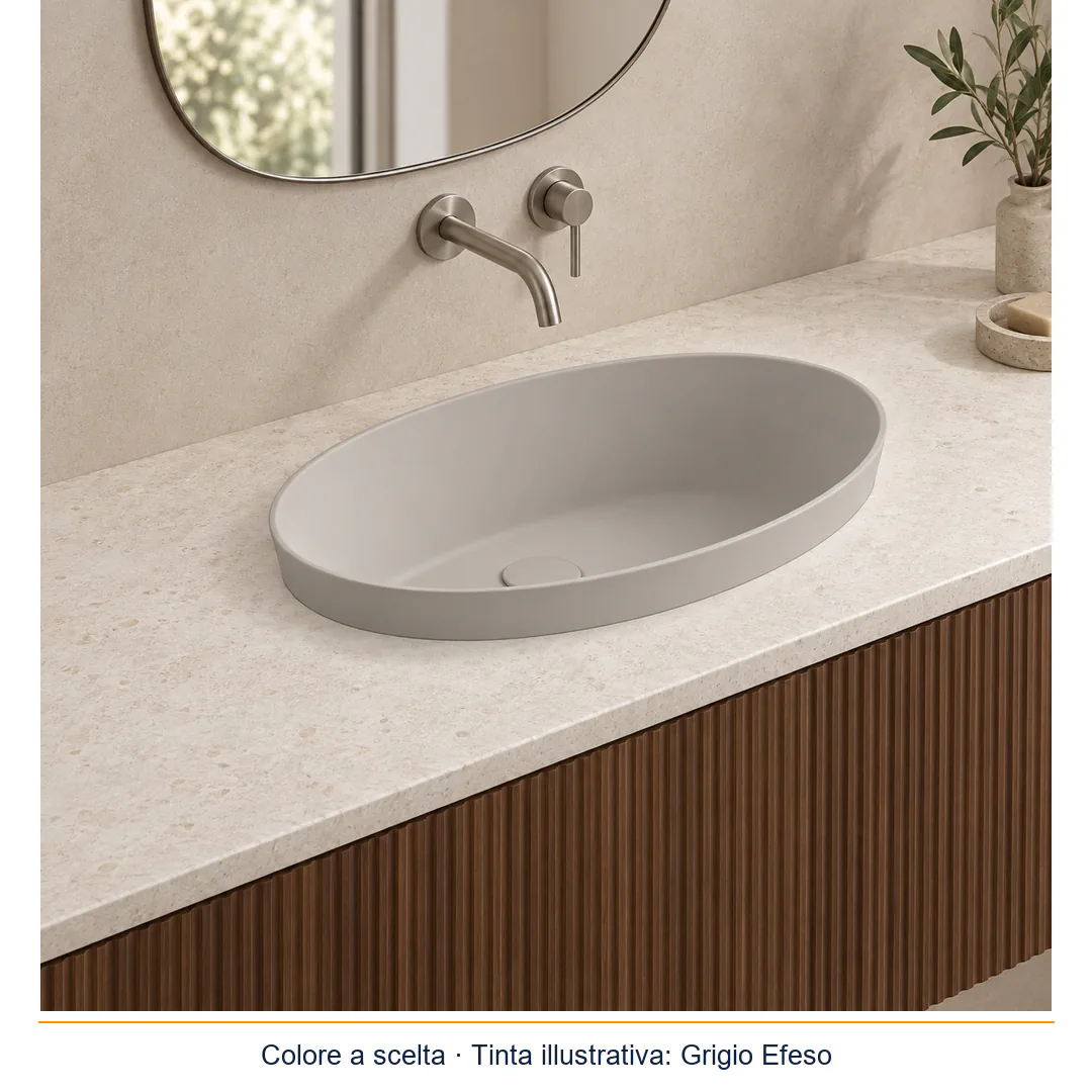 Lavabo da incasso soprapiano in Tekno – Arbi Egg Inc – Tekno colore opaco da scegliere in mazzetta Arbi - Ambientata