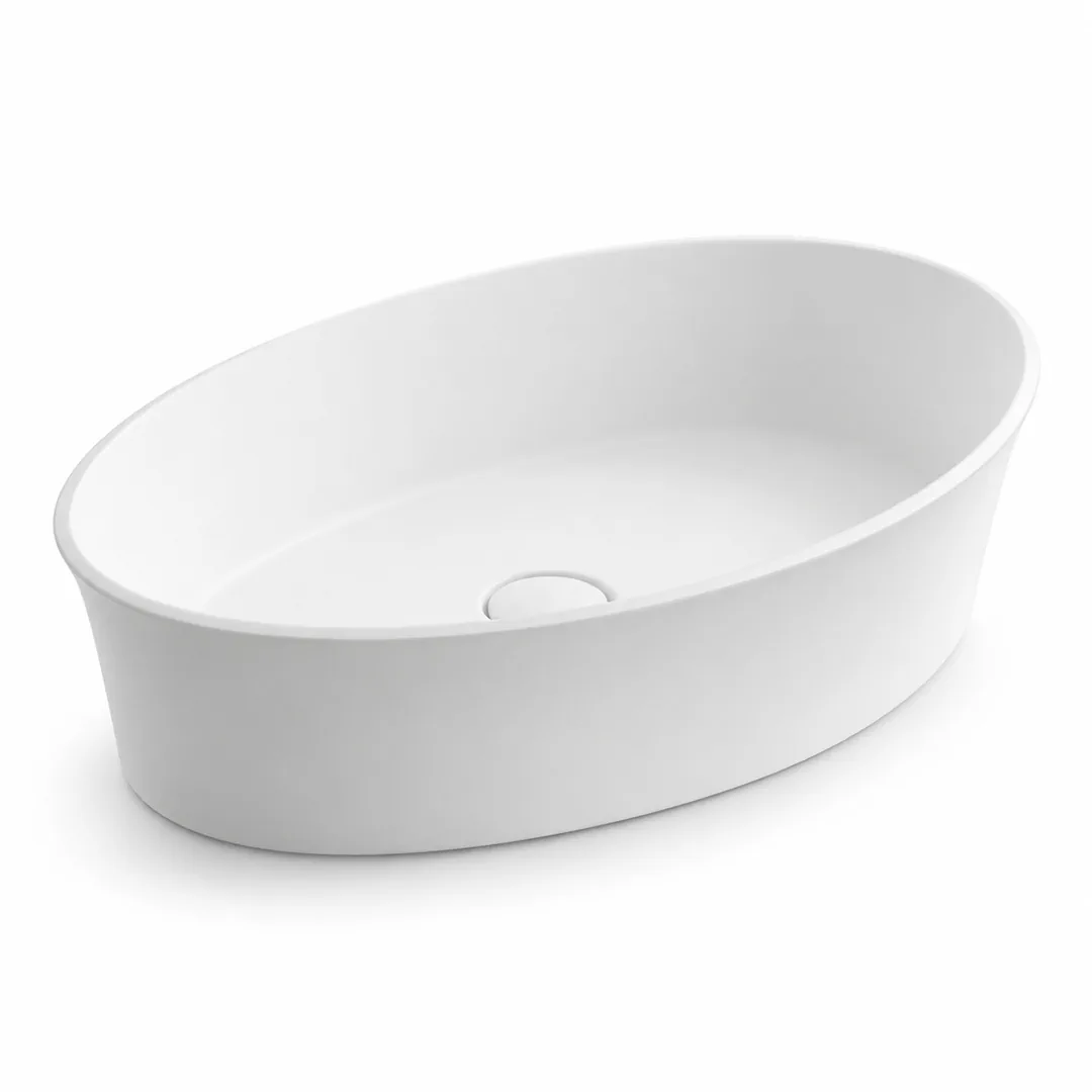 Lavabo da appoggio in Tekno – Arbi Egg – Mineralmarmo Bianco