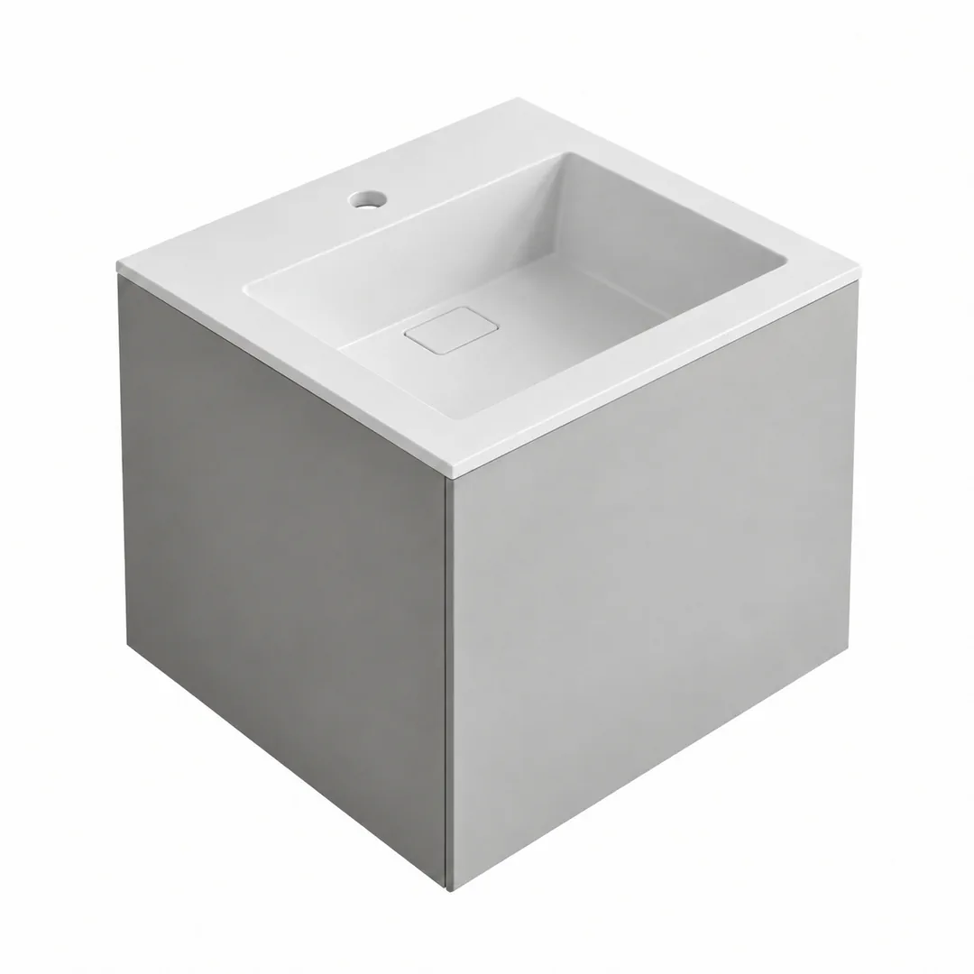 Lavabo consolle in Tekno – Arbi Juno 51 – Bianco – Con foro rubinetto