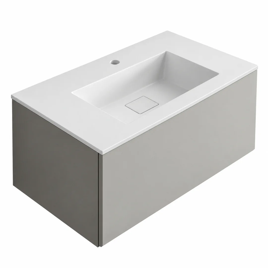 Lavabo consolle in Tekno – Arbi Juno 86 – Bianco – Con foro rubinetto