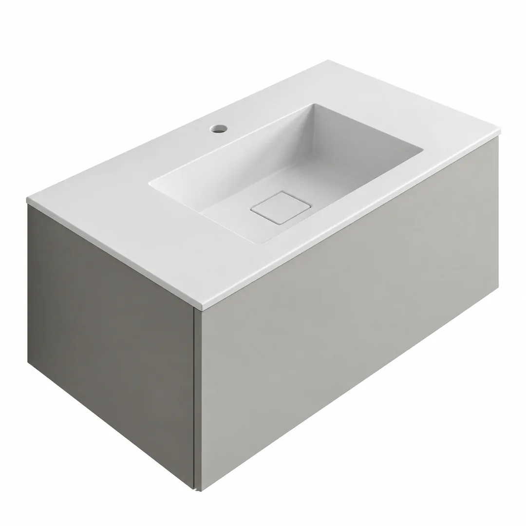Lavabo consolle in Tekno – Arbi Juno 96 – Bianco – Con foro rubinetto