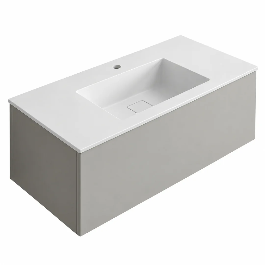 Lavabo consolle in Tekno – Arbi Juno 106 – Bianco – Con foro rubinetto