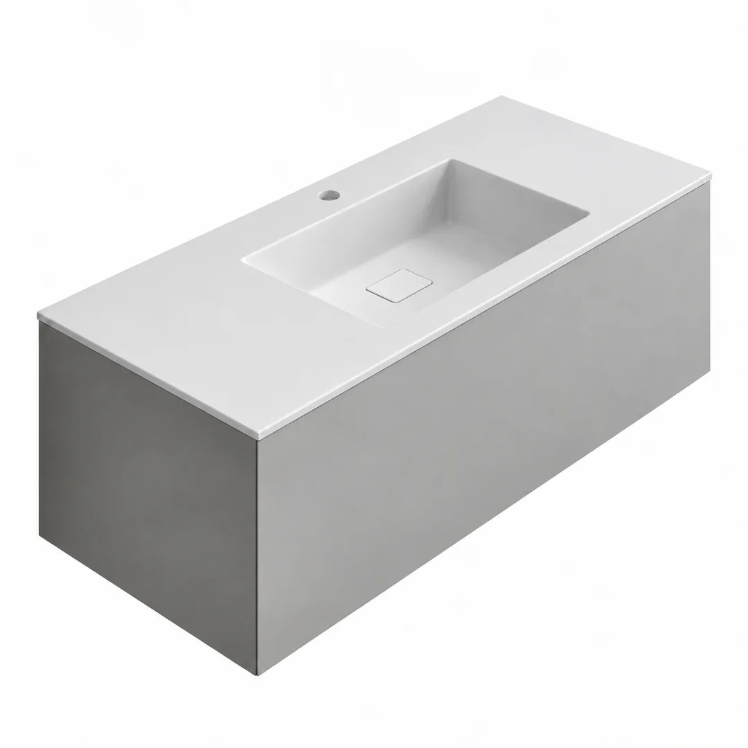 Lavabo consolle in Tekno – Arbi Juno 121 – Bianco – Con foro rubinetto