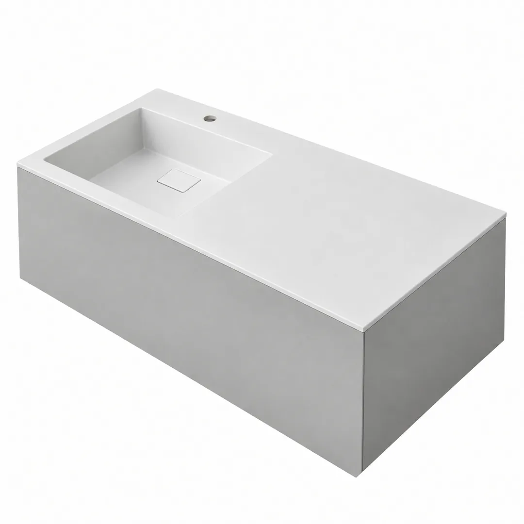 Lavabo consolle in Tekno – Arbi Juno 121 SX – Bianco – Con foro rubinetto