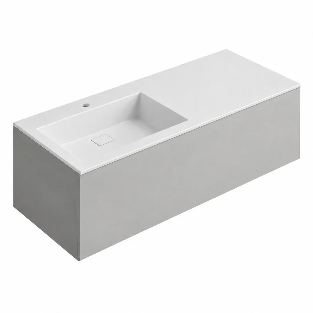Lavabo consolle in Tekno – Arbi Juno 141 SX – Bianco – Con foro rubinetto