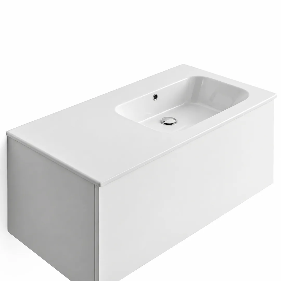 Lavabo consolle in Ceramica – Arbi Qubo 106 DX – Bianco