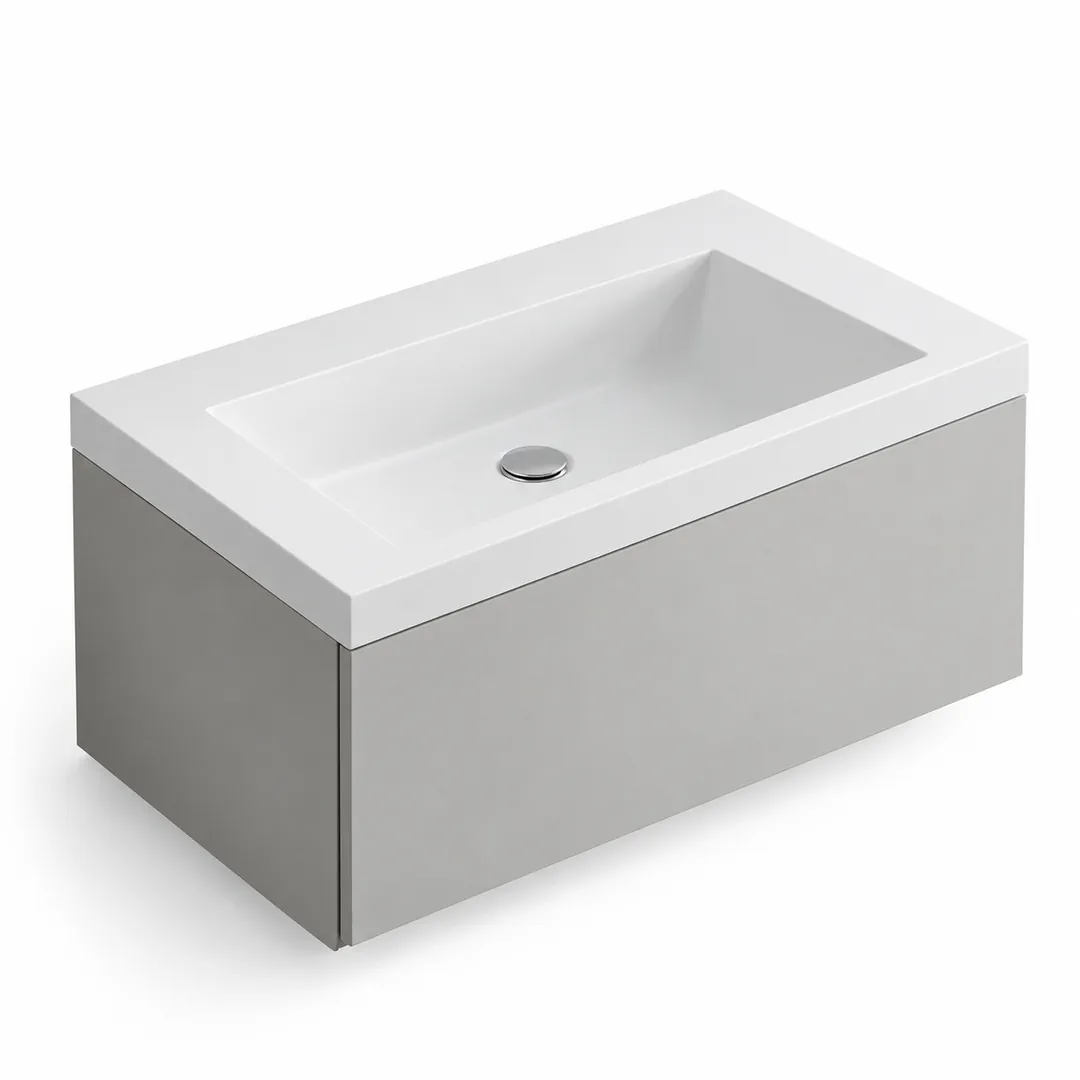 Lavabo consolle in Mineralguss – Arbi Olly 71 – Bianco – Senza foro rubinetto