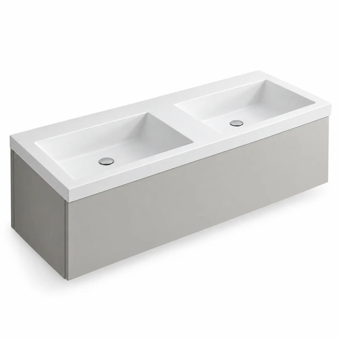 Lavabo consolle in Mineralguss – Arbi Olly 141 – Bianco – Senza foro rubinetto