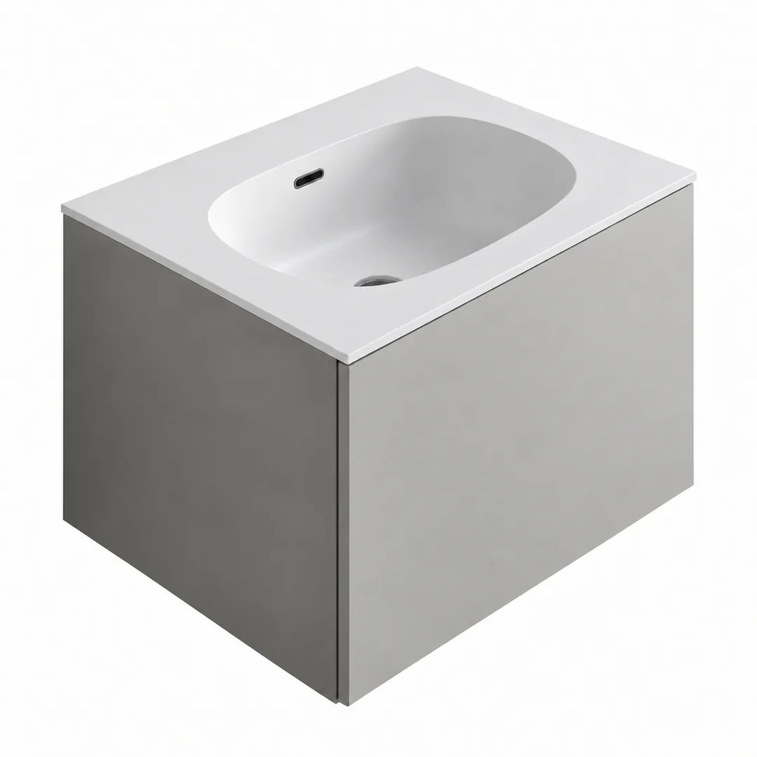 Lavabo consolle in Tekno – Arbi Bent 61 – Bianco – Senza foro rubinetto
