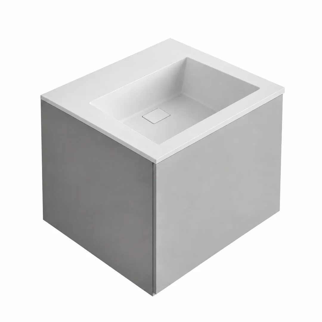 Lavabo consolle in Tekno – Arbi Juno 51 – Bianco – Senza foro rubinetto