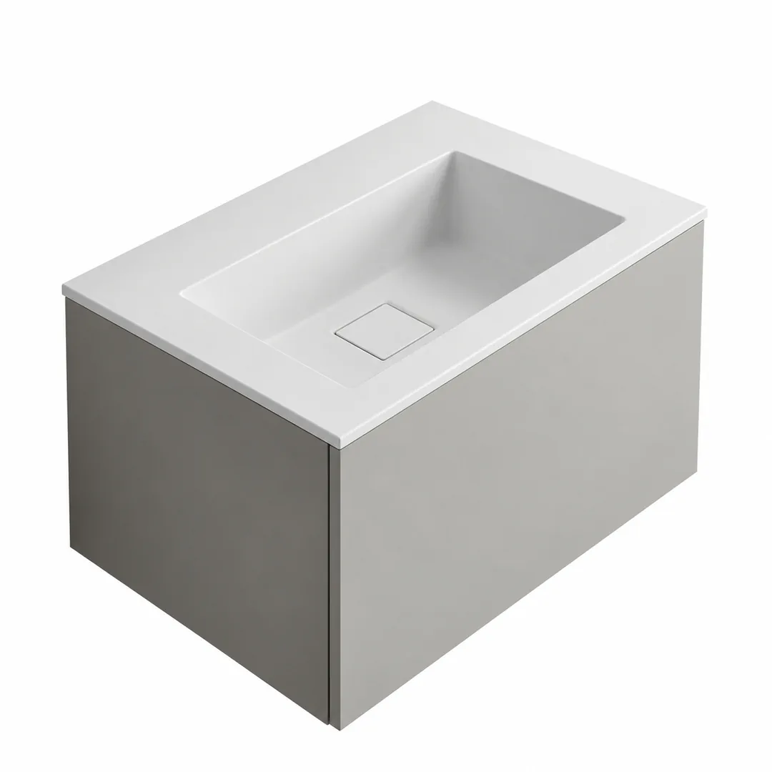 Lavabo consolle in Tekno – Arbi Juno 71 – Bianco – Senza foro rubinetto