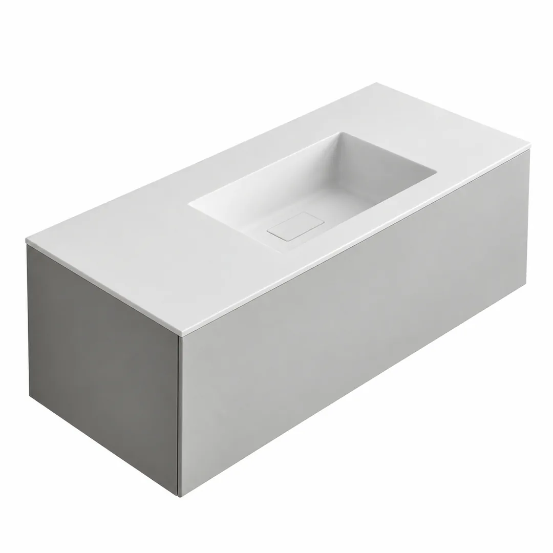 Lavabo consolle in Tekno – Arbi Juno 121 – Bianco – Senza foro rubinetto