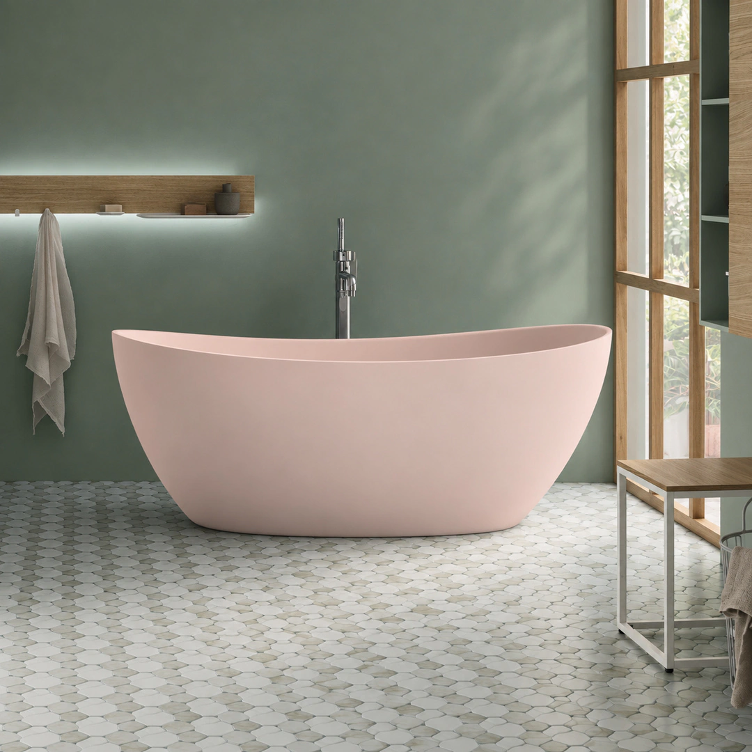 Vasca freestanding Arbi Elsa 158 × 77 cm in Tekno tutto colore opaco
