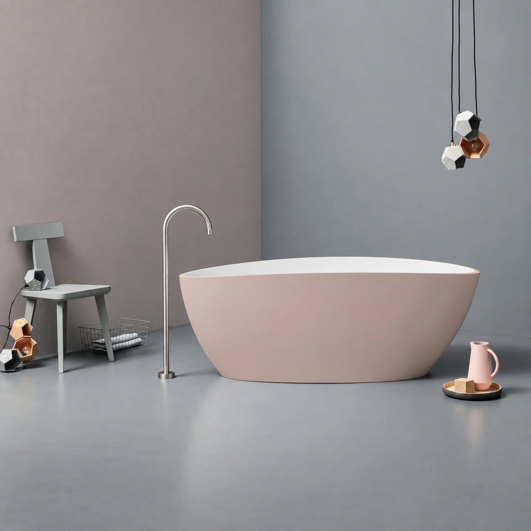 Vasca freestanding Arbi Giulia 170 × 77 cm in Tekno colore esterno opaco, interno bianco