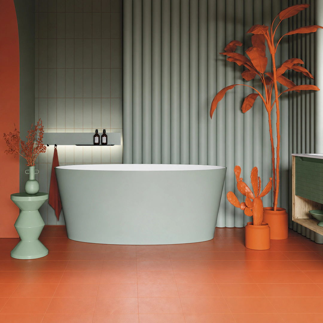 Vasca freestanding Arbi Tub 159,3 × 72 cm in Tekno colore esterno opaco, interno bianco