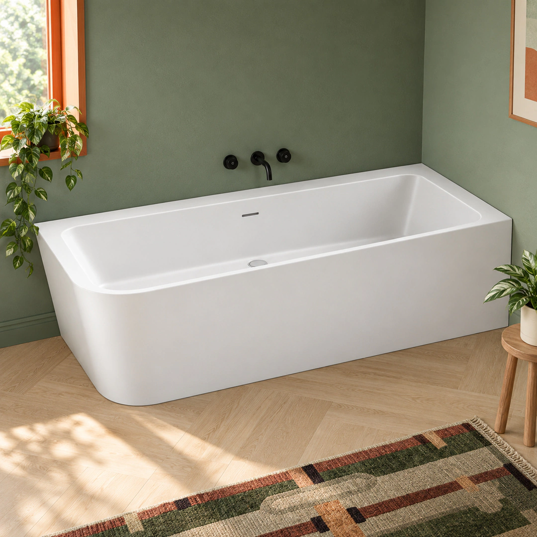 Vasca angolare destra Arbi Sara 165 × 75 cm in Tekno bianco opaco