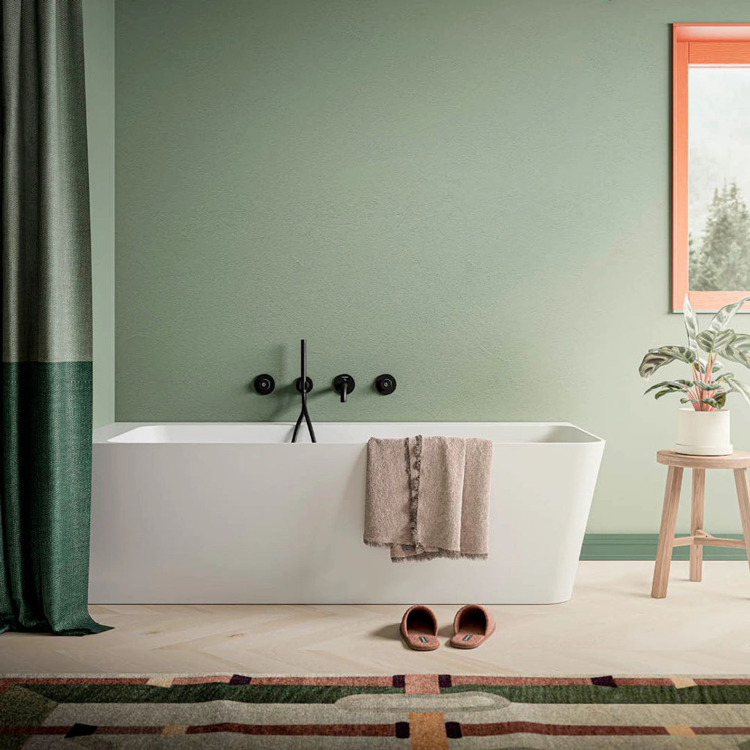 Vasca angolare sinistra Arbi Sara 165 × 75 cm in Tekno bianco opaco