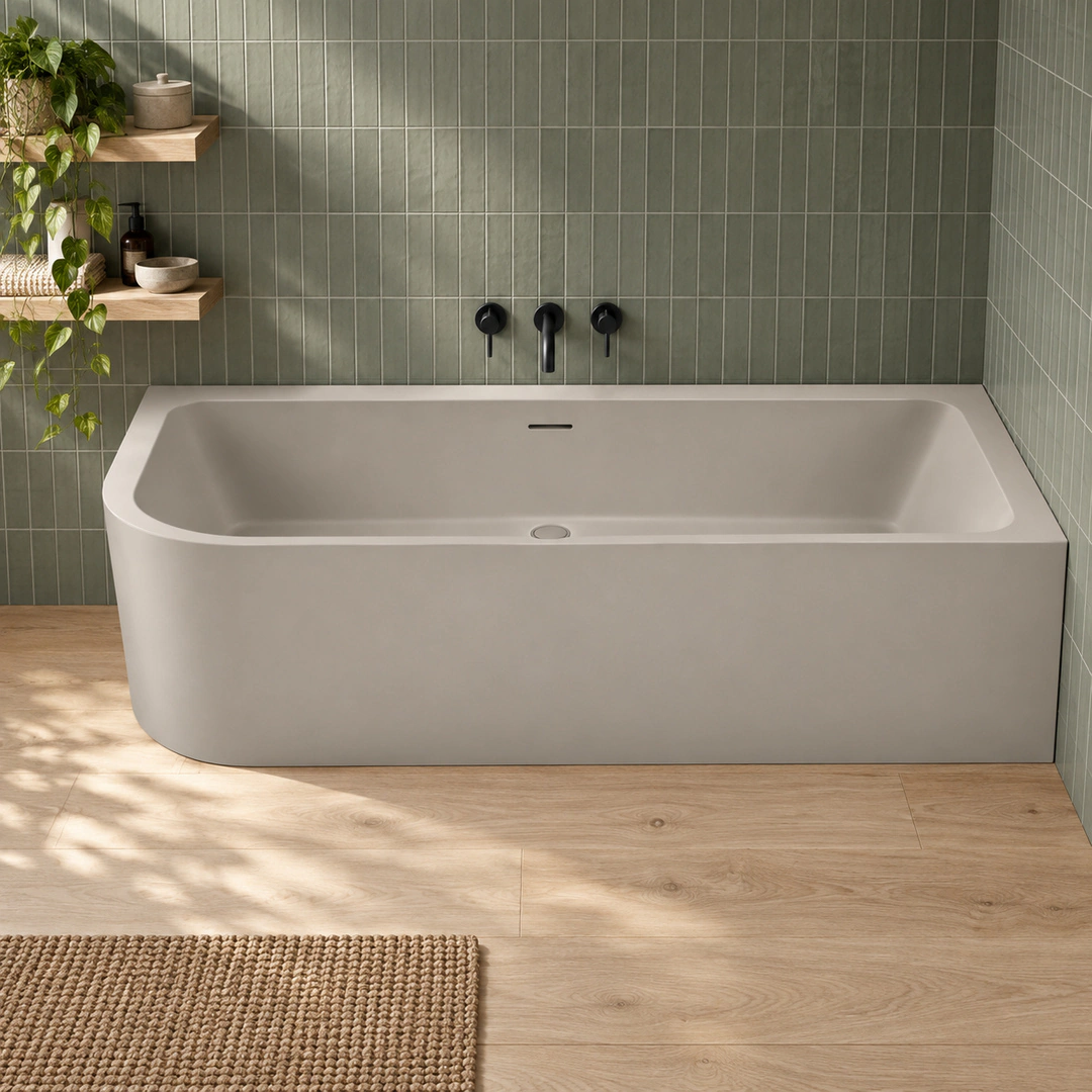 Vasca angolare destra Arbi Sara 165 × 75 cm in Tekno tutto colore opaco
