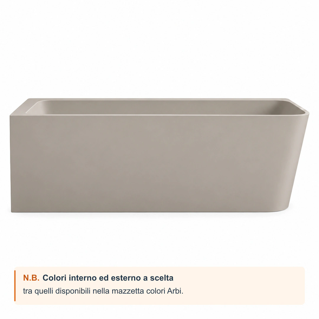 Vasca angolare sinistra Arbi Sara 165 × 75 cm in Tekno tutto colore opaco