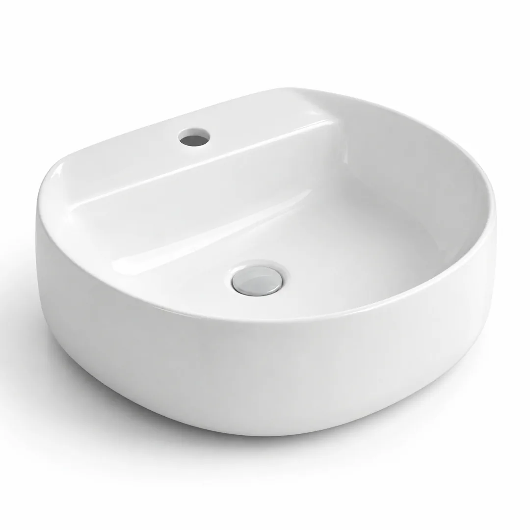 Lavabo da appoggio in Ceramica – Arbi Whisky 45 – Bianco lucido