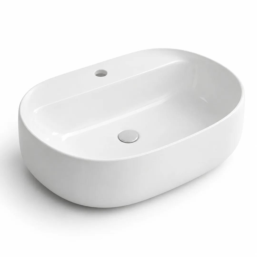Lavabo da appoggio in Ceramica – Arbi Whisky 53 – Bianco lucido