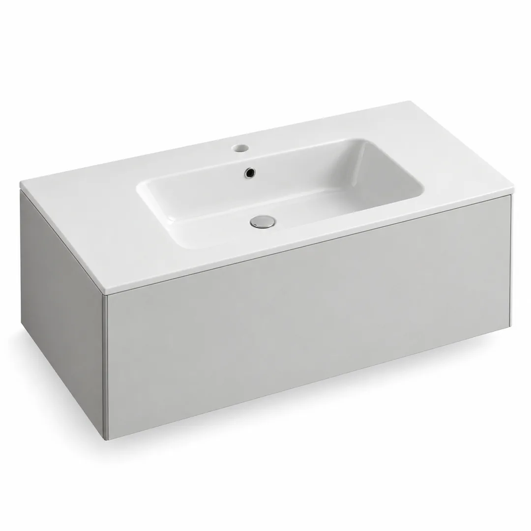 Lavabo consolle in Mineralguss – Arbi Sugar 96 – Bianco lucido