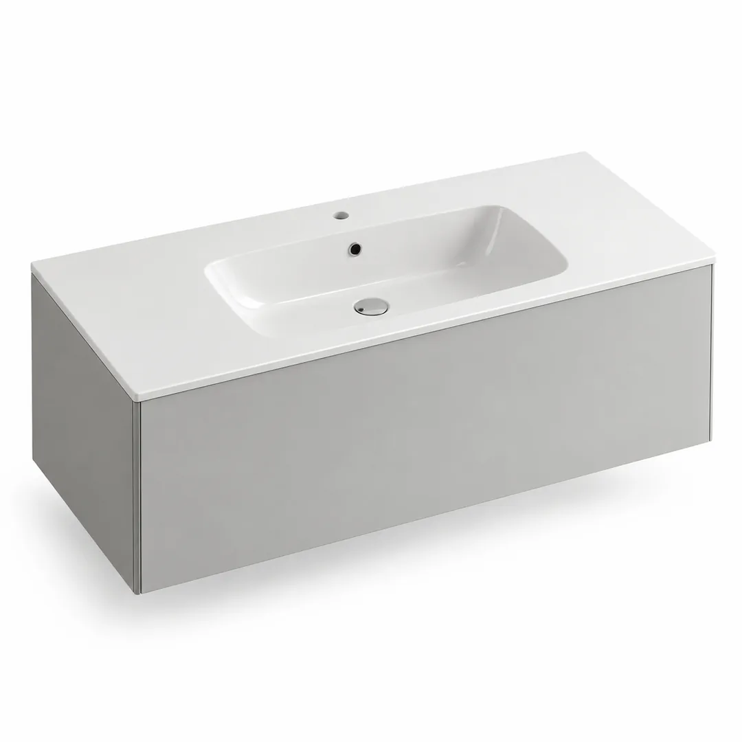 Lavabo consolle in Mineralguss – Arbi Sugar 106 – Bianco lucido