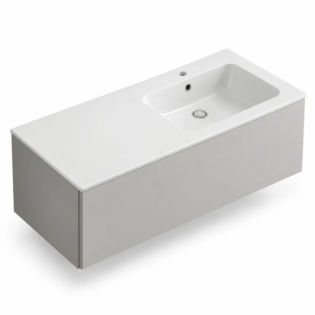 Lavabo consolle in Mineralguss – Arbi Sugar 106 DX – Bianco lucido